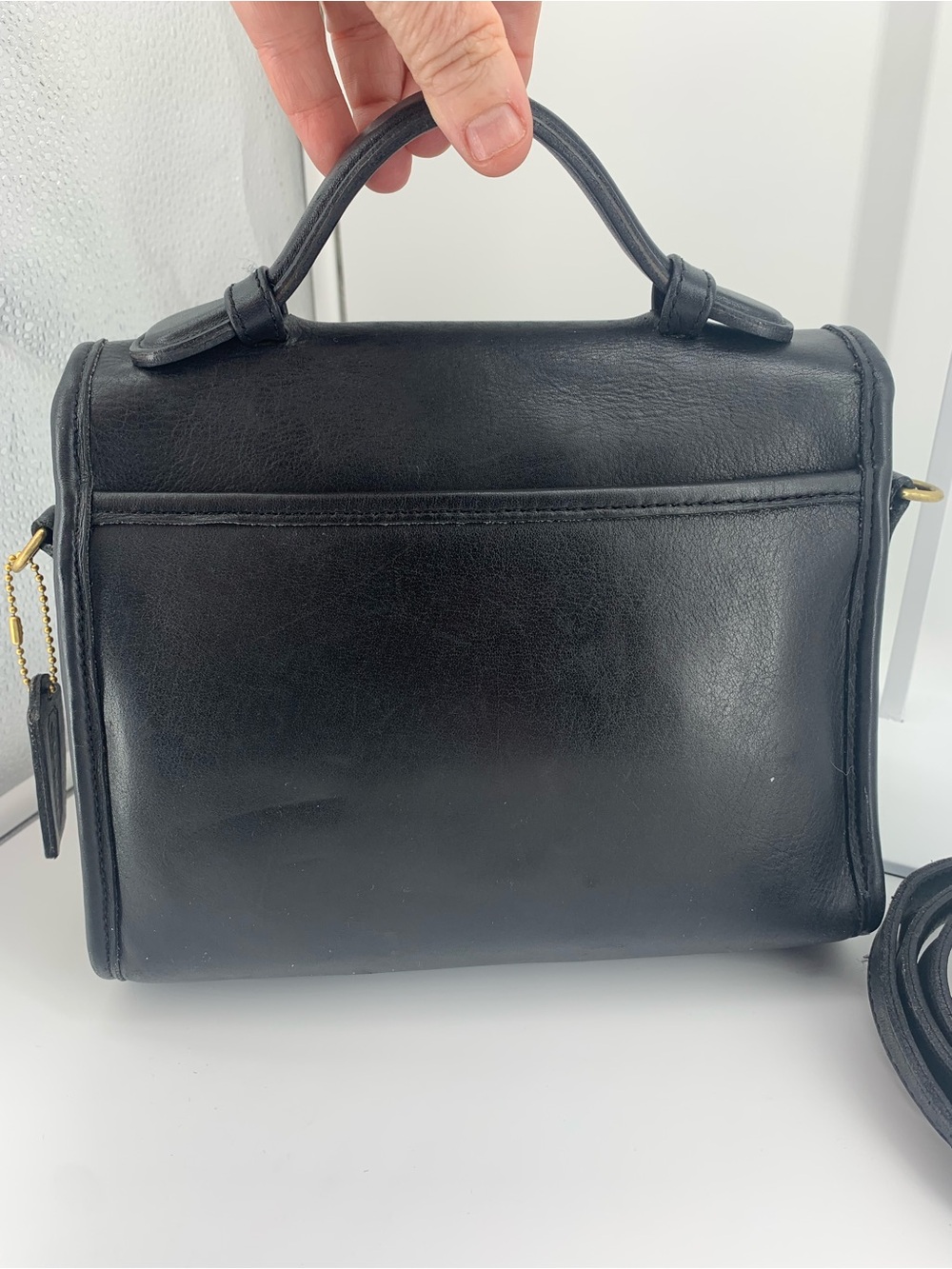 Coach Vintage ‘93 Court #9870 Crossbody Bag Black Leather, Made in USA- - Picture 7 of 11